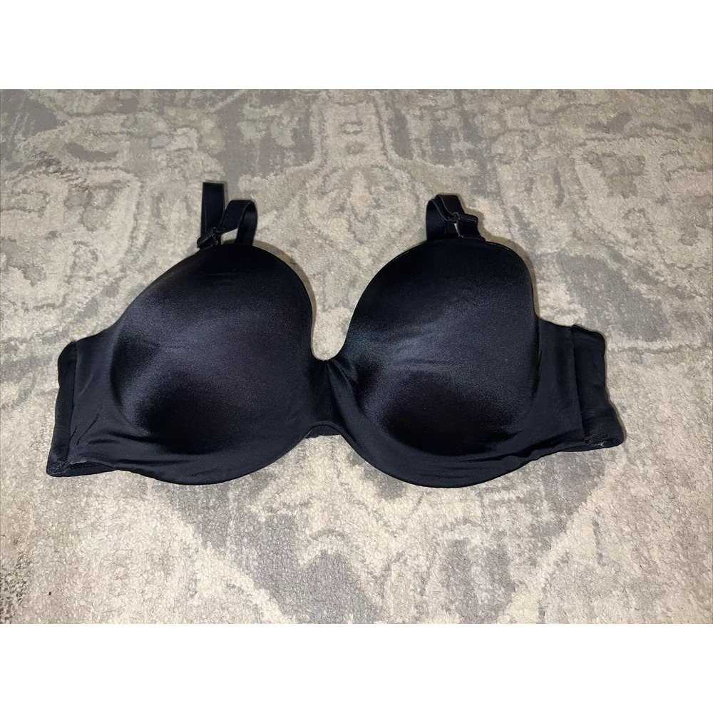 Curvy Couture‎ 1290 Smooth Strapless Multi-Way Uplift Bra Sz 38C Black